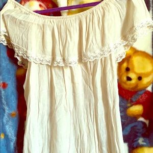 Off shoulders off-white blouse